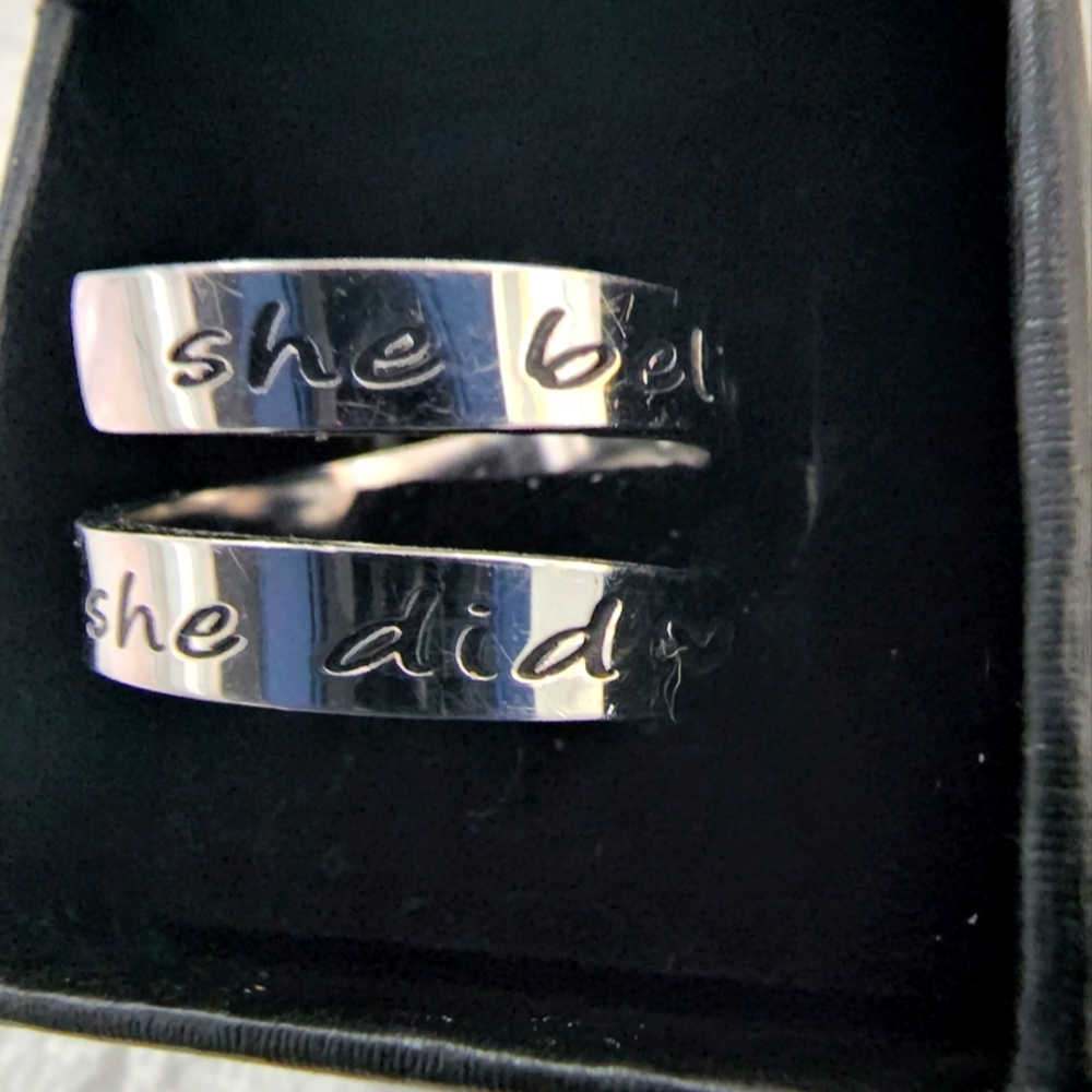 Silver Message Ring - image 2
